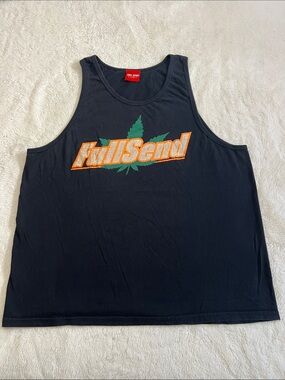 FullSend Black Graphic Tank with Orange Logo